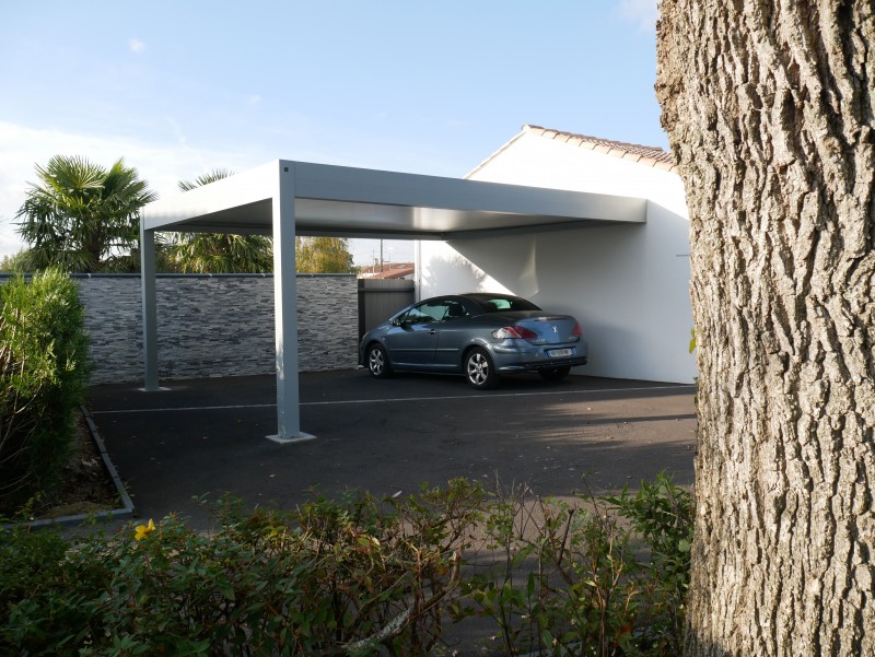 Carport aluminium toit plat : carport et abri voiture toit plat Akena